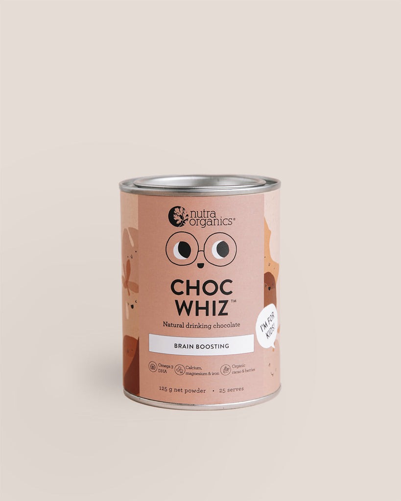 Bột siêu thực phẩm tăng cường trí não cho trẻ Nutra Organics Choc Whiz