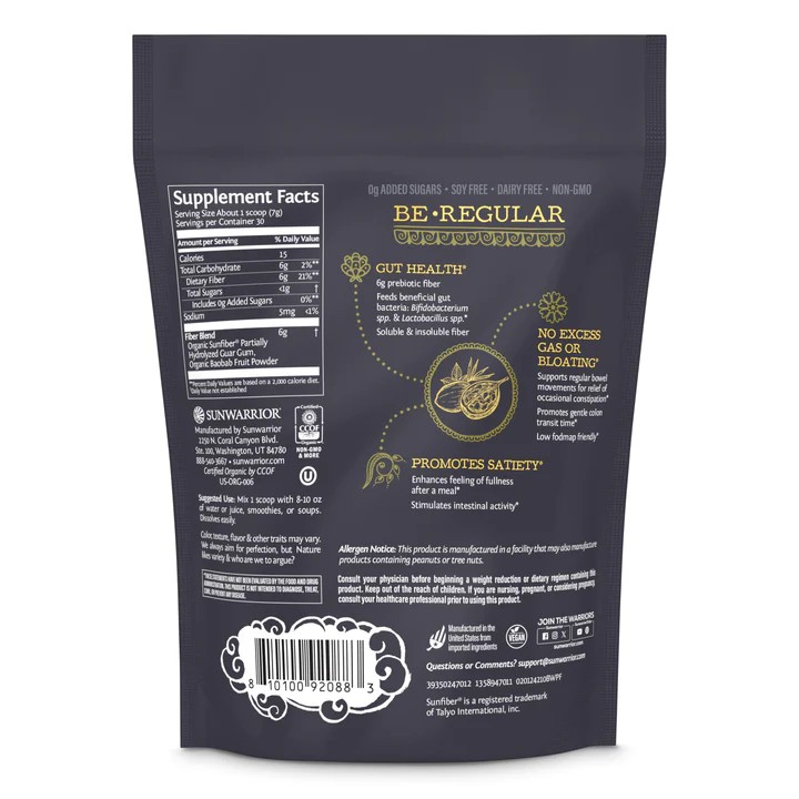 Bột chất xơ hữu cơ Sunwarrior Be•Well Organic Prebiotic Fiber Powder 2