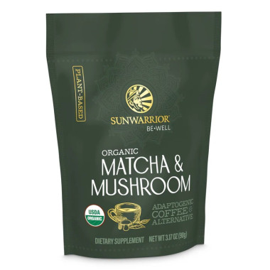 Bột matcha nấm hữu cơ Sunwarrior Be•Well Organic Matcha Mushroom Powder