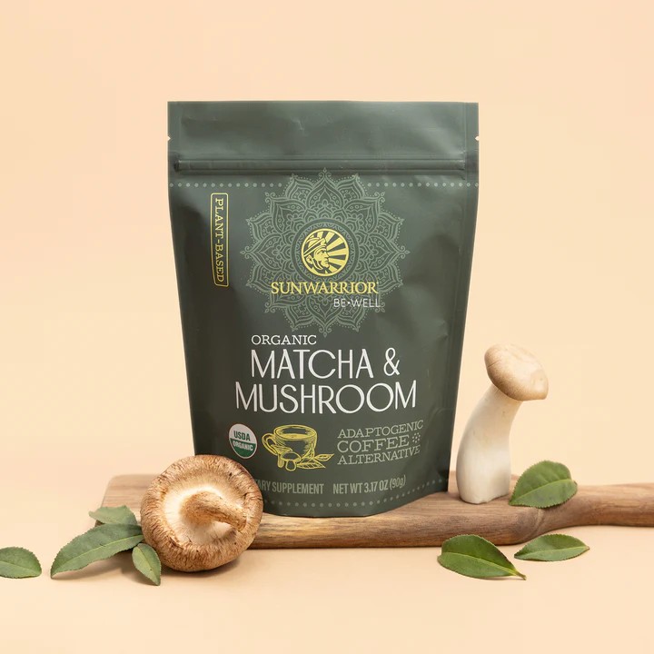 Bột matcha nấm hữu cơ Sunwarrior Be•Well Organic Matcha Mushroom Powder 3