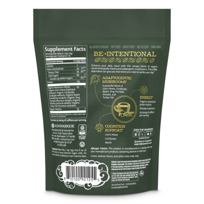 Bột matcha nấm hữu cơ Sunwarrior Be•Well Organic Matcha Mushroom Powder - Ảnh 4