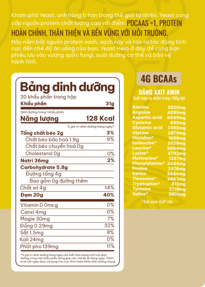 Bột Đạm Yeast Hero Protein Original - Ảnh 5
