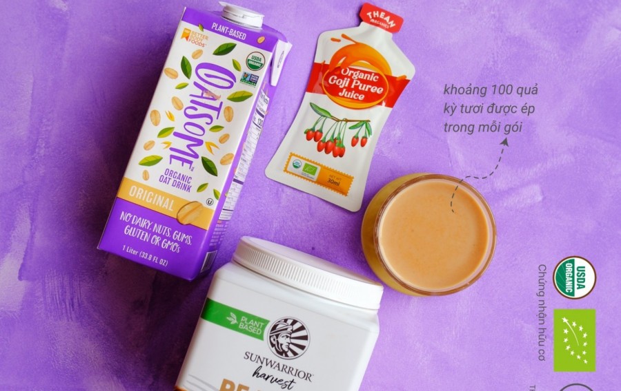 Sữa yến mạch kỷ tử bơ đậu phộng hữu cơ 10 Sữa yến mạch kỷ tử bơ đậu phộng hữu cơ 10