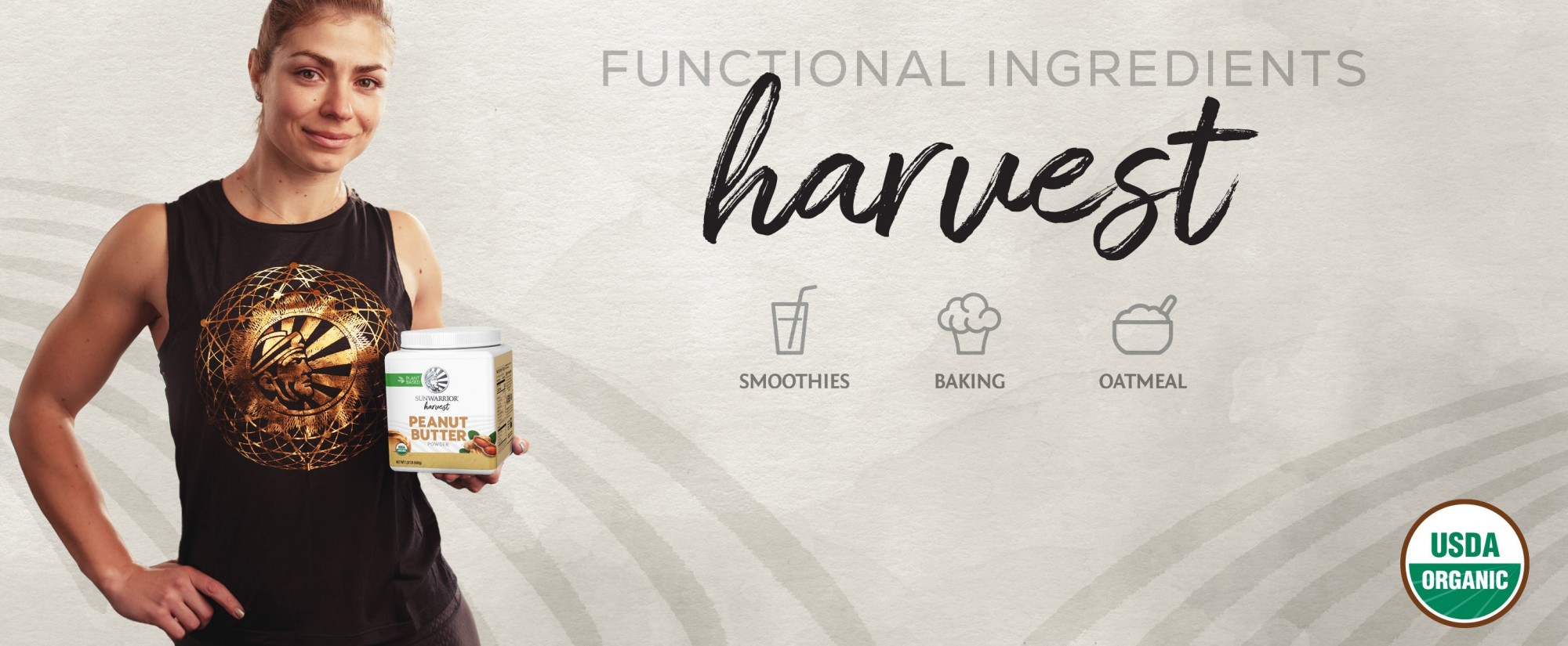 Bột bơ đậu phộng hữu cơ Sunwarrior Organic Peanut Butter Powder 20
