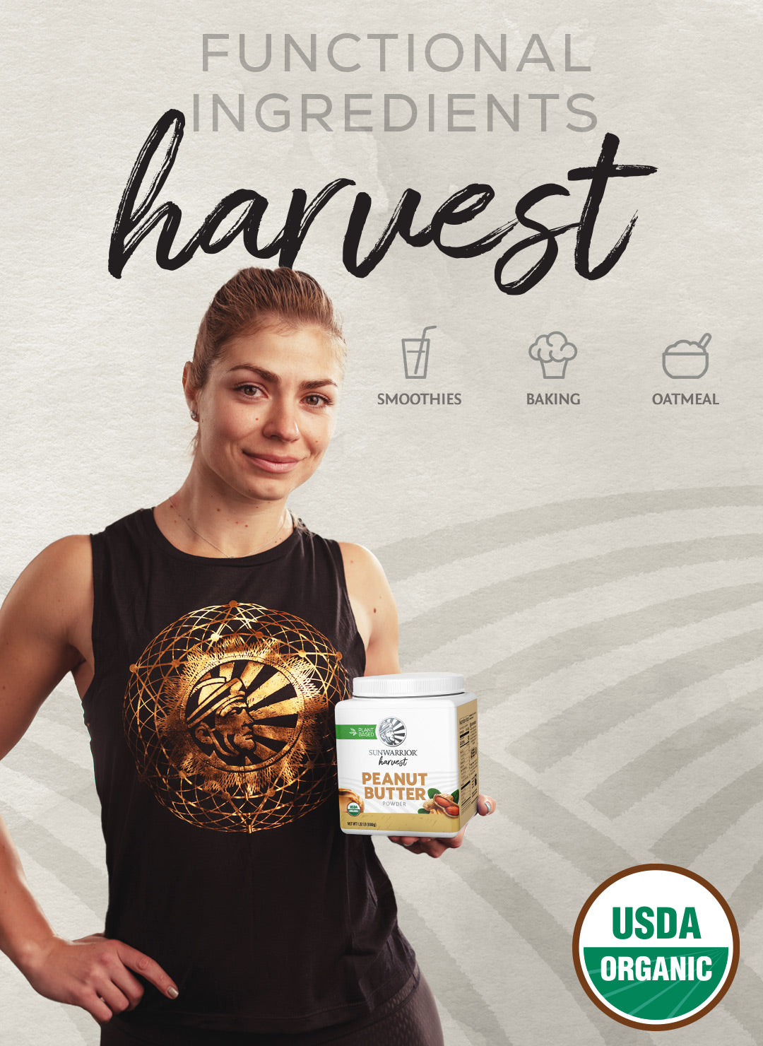 Bột bơ đậu phộng hữu cơ Sunwarrior Organic Peanut Butter Powder 21