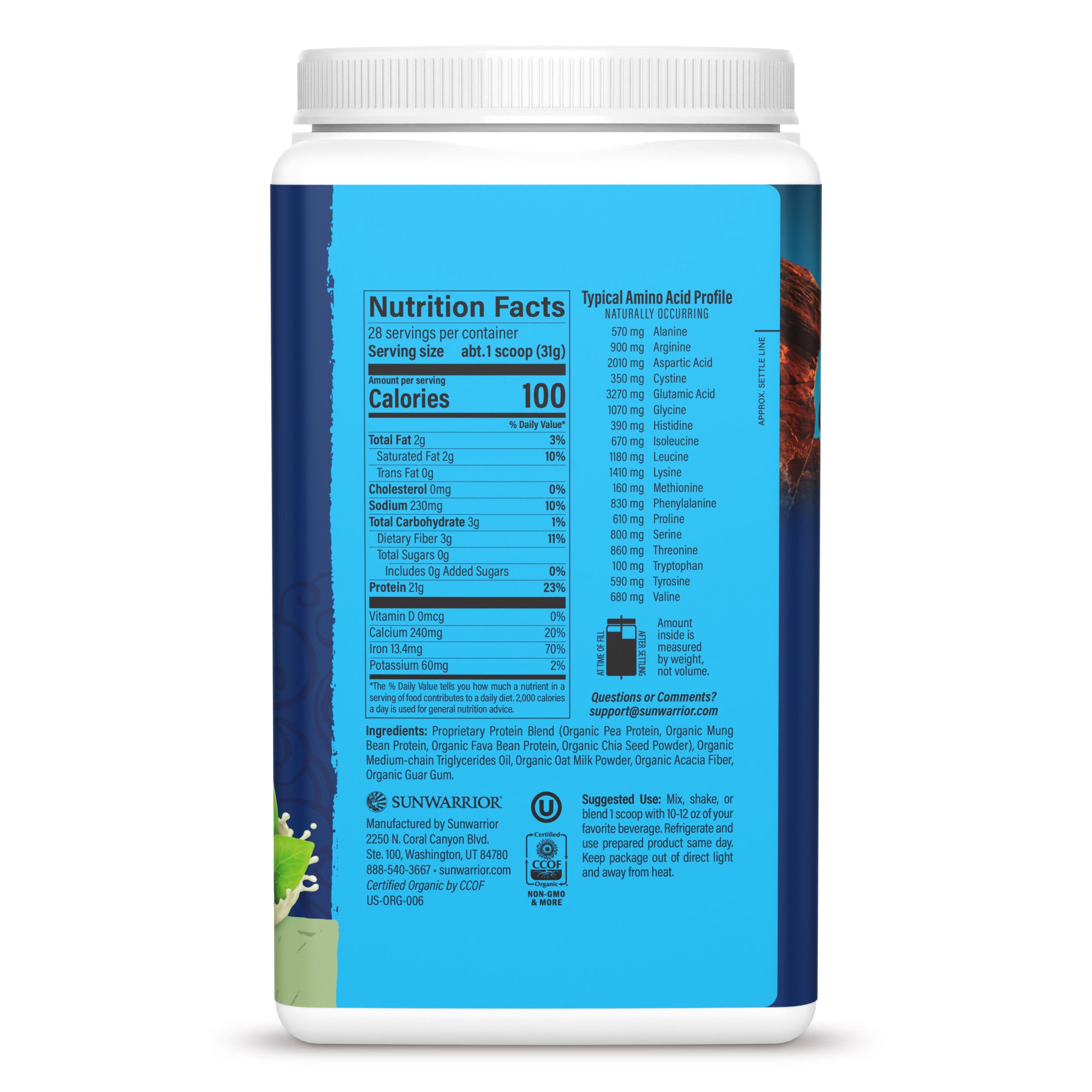 Bột protein thực vật hữu cơ Sunwarrior Warrior Blend Performance 3 Bột protein thực vật hữu cơ Sunwarrior Warrior Blend Performance - Ảnh 3